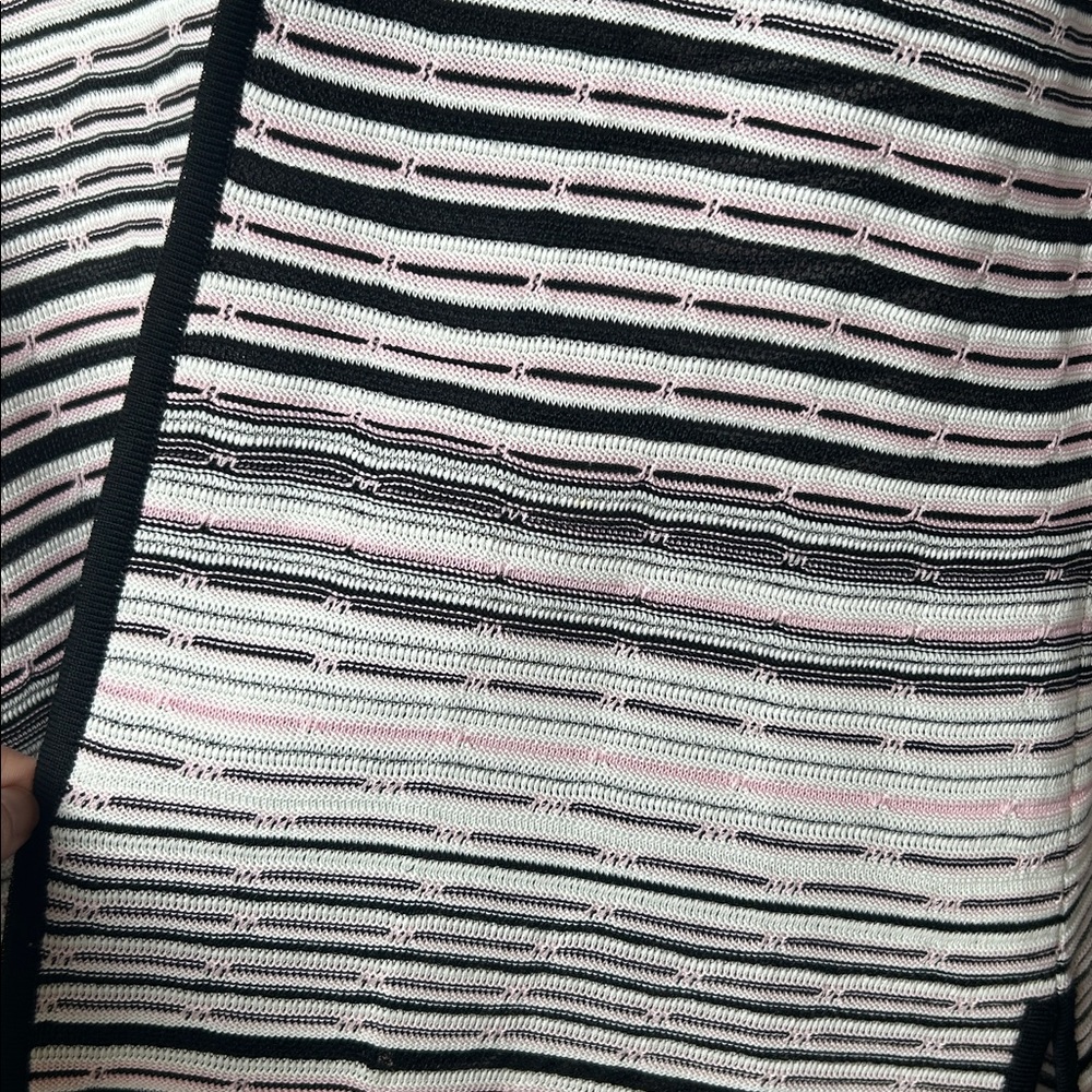 Ming Wang M Multi Color Striped Knit Open Cardigan Quiet Luxury Spring Feminine - Picture 8 of 8